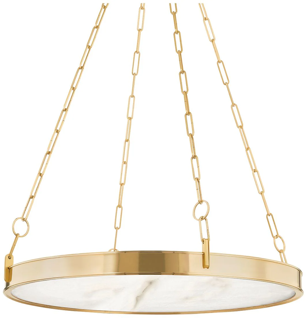 Hudson Valley Kirby 30" Wide Aged Brass 1 Light LED Chandelier - Image 1