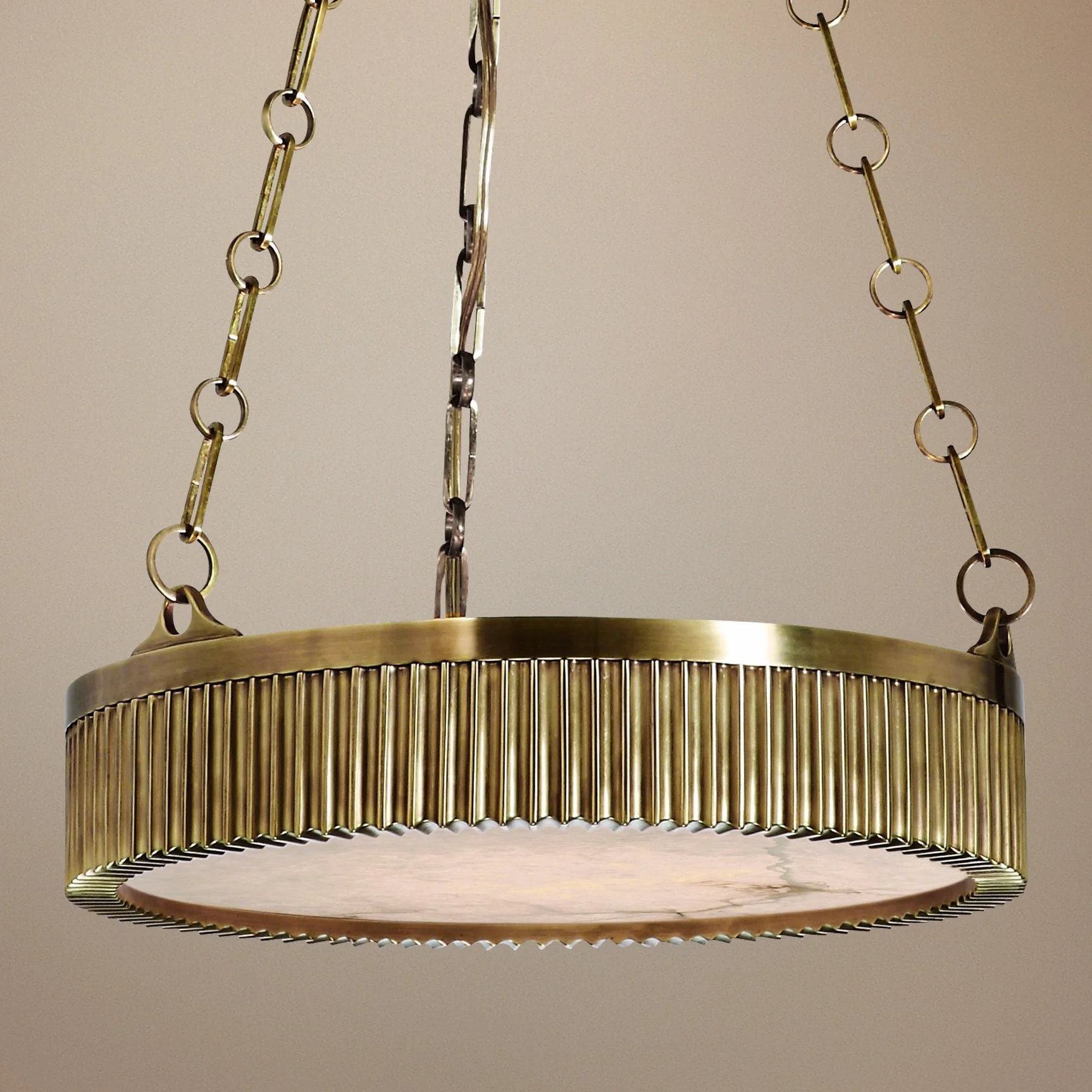 Hudson Valley Lynden 16" Wide Aged Brass Pendant Light - Image 1
