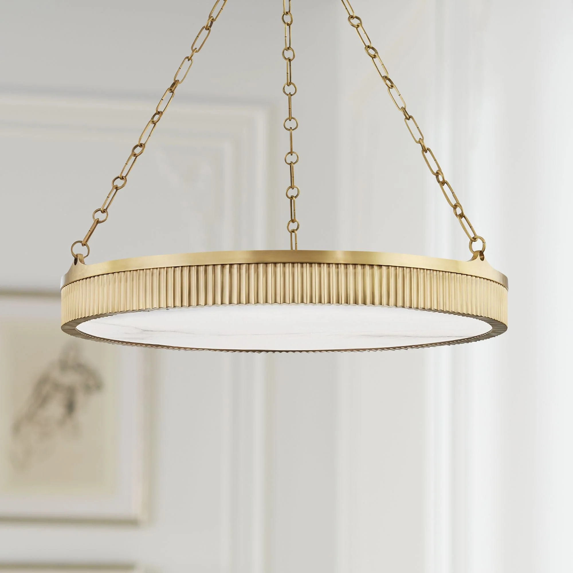 Hudson Valley Lynden 30" Wide Aged Brass LED Chandelier - Image 1