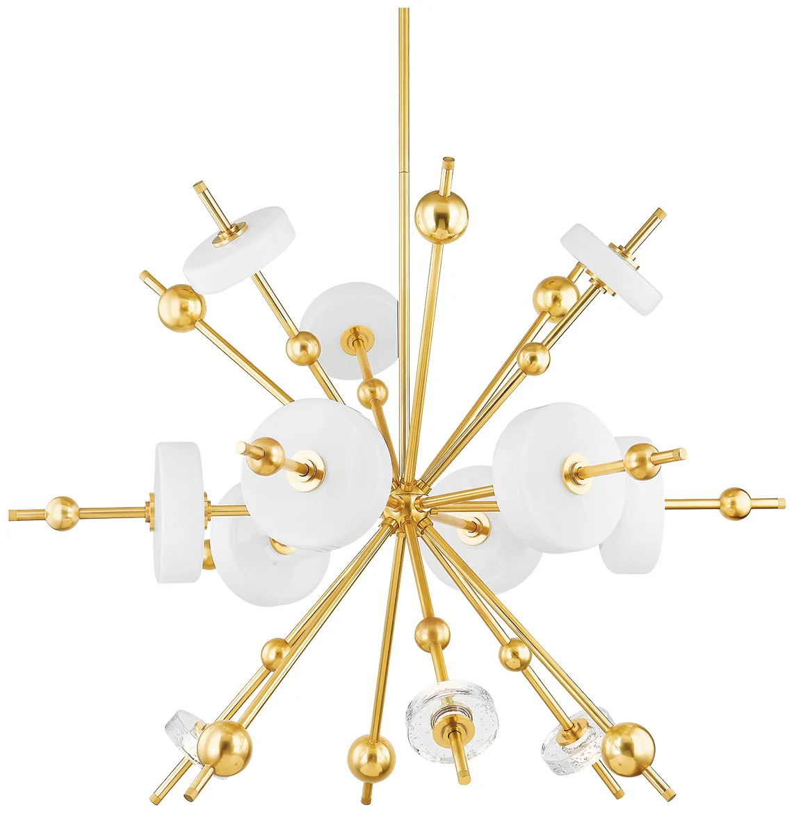 Hudson Valley Maynard 44.5" 12 Lt. Aged Brass Chandelier - Image 1