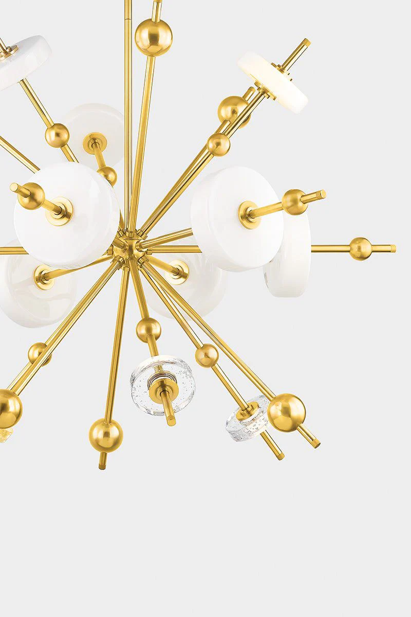 Hudson Valley Maynard 44.5" 12 Lt. Aged Brass Chandelier - Image 2