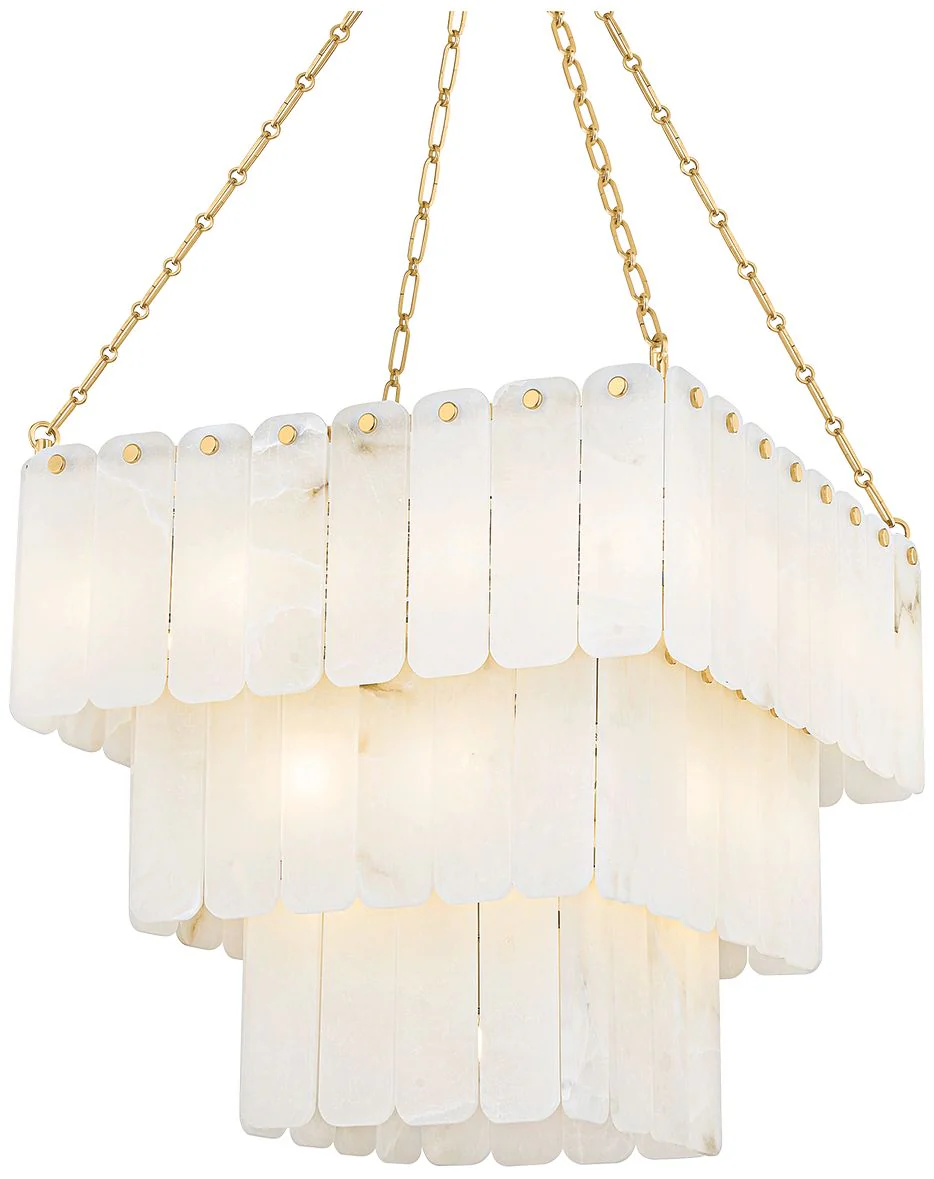 Hudson Valley Moissanite 26" 33 Lt. Aged Brass Chandelier - Image 3