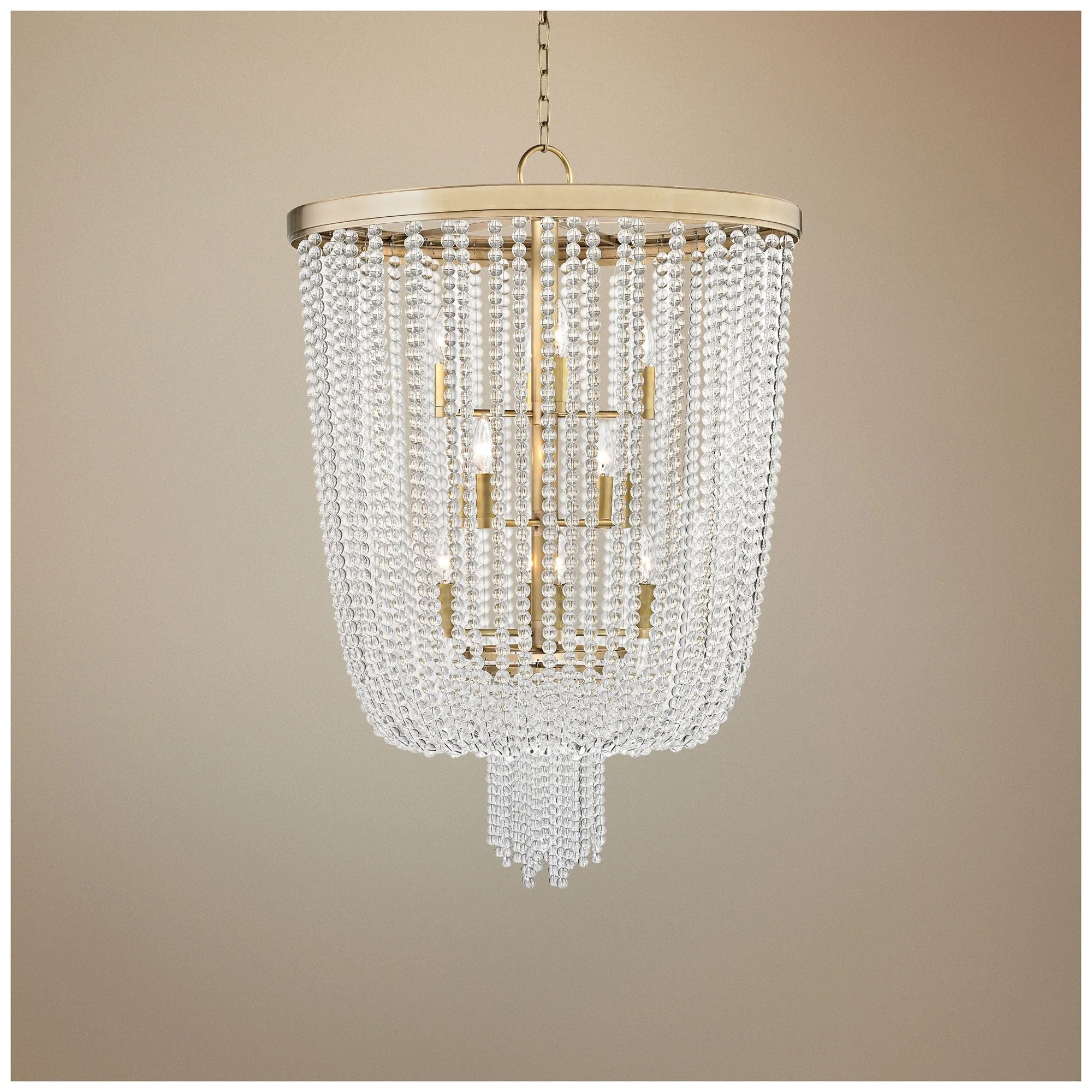 Hudson Valley Royalton 26" Wide Aged Brass Pendant Light - Image 1