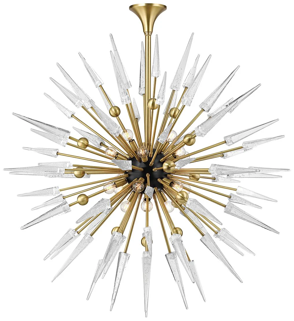 Hudson Valley Sparta 48" Wide Aged Brass 18 Light Chandelier - Image 1