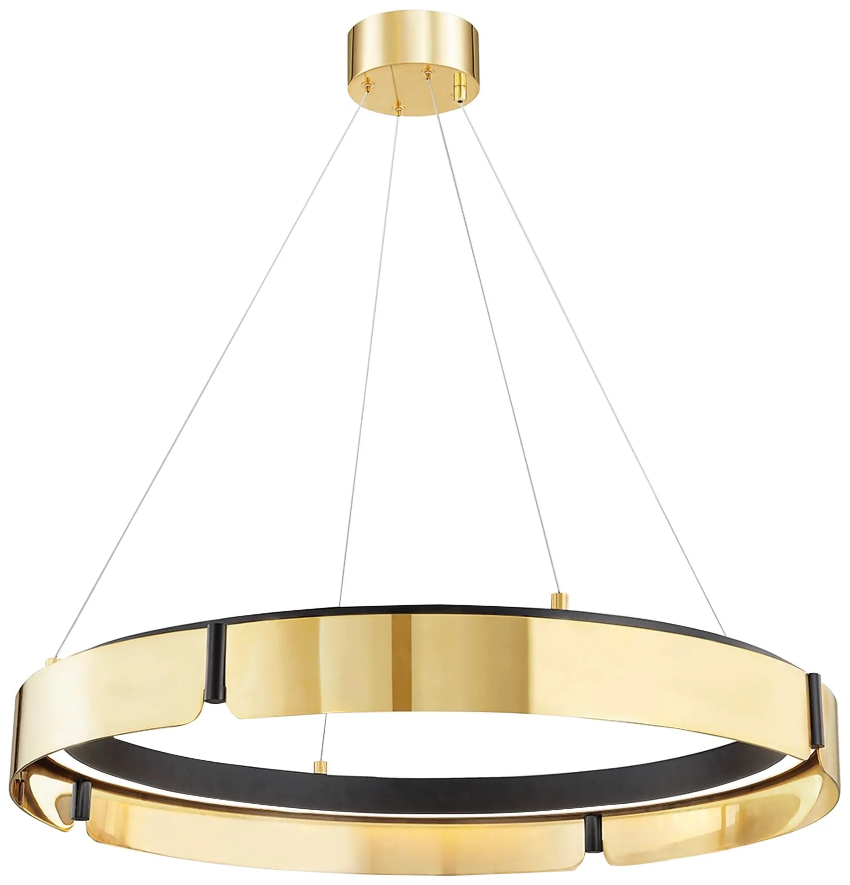 Hudson Valley Tribeca 32.75" Wide Aged Brass/black Medium Led Chandeli - Image 2