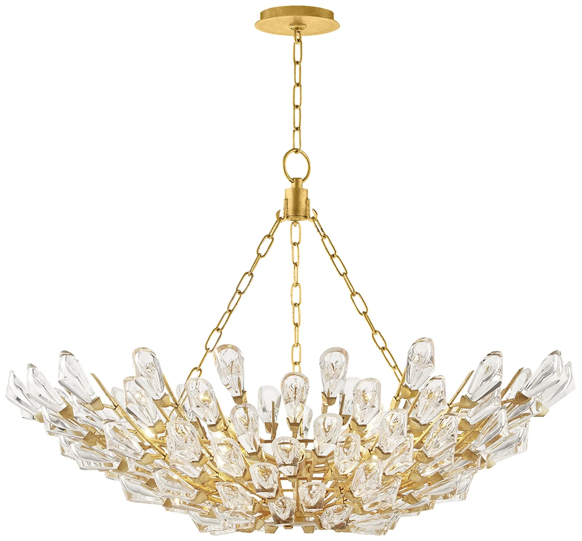 Hudson Valley Tulip 39 1/2" Wide 12-Light Gold Leaf Chandelier - Image 1
