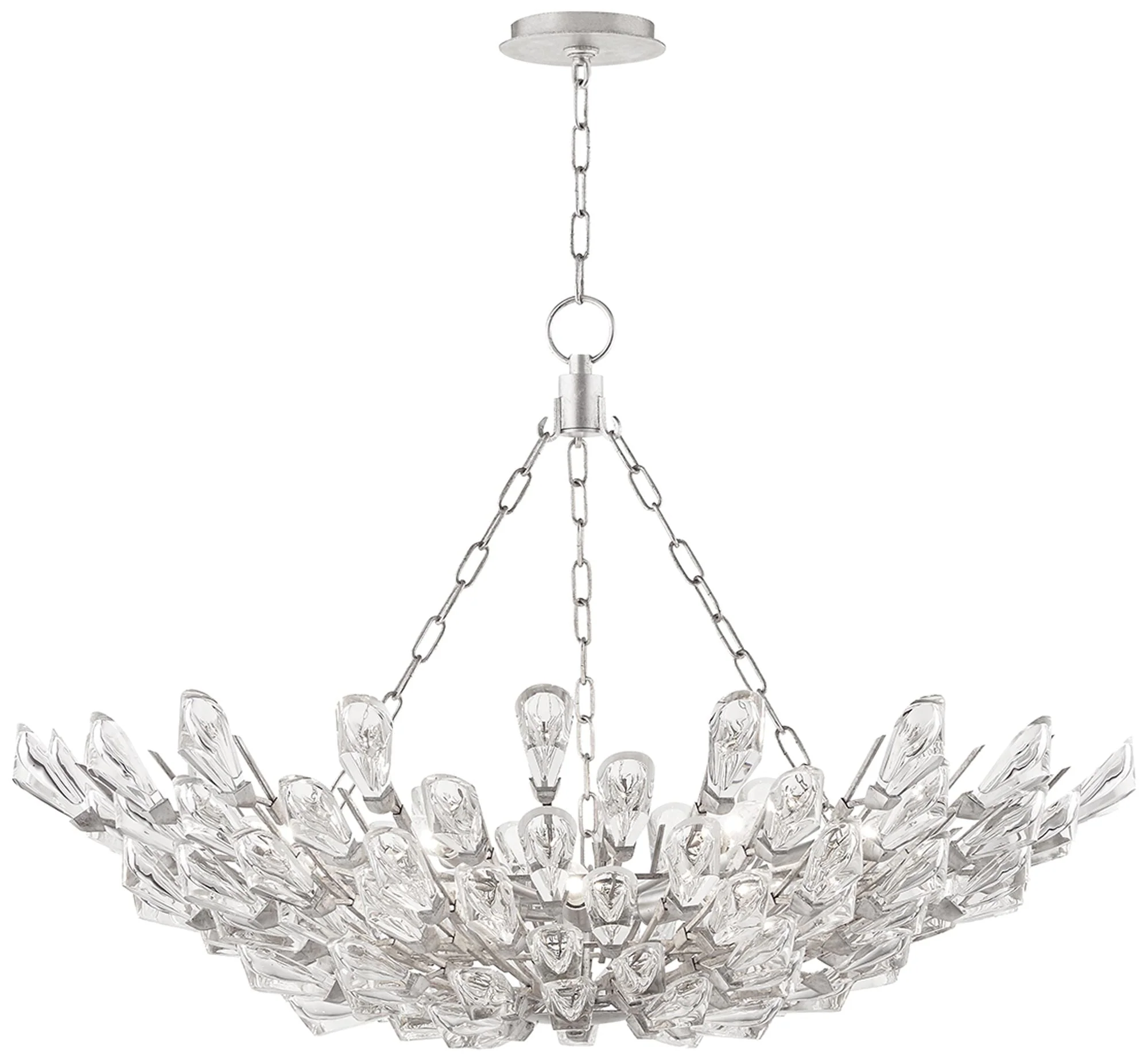 Hudson Valley Tulip 39 1/2" Wide 12-Light Silver Leaf Chandelier - Image 1