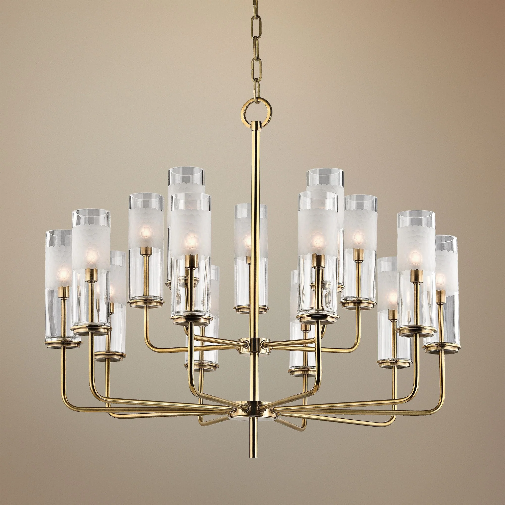Hudson Valley Wentworth 31" Wide Aged Brass Chandelier - Image 1