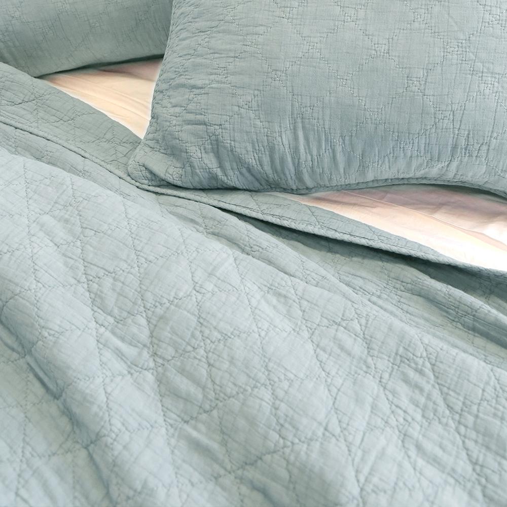 Pom Pom at Home Huntington Sea Glass Coverlet and Euro Shams ~ Available in Queen and King Sizes - Image 2