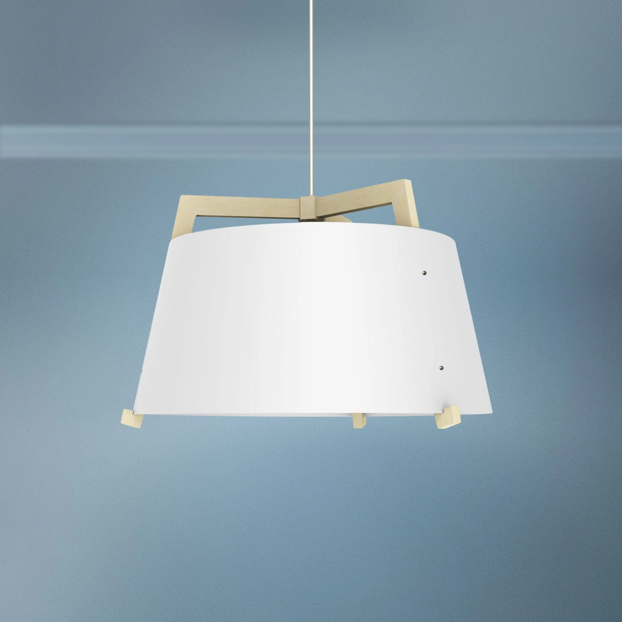Ignis 24" Wide White Washed Oak Gloss White Modern LED Pendant Light - Image 1