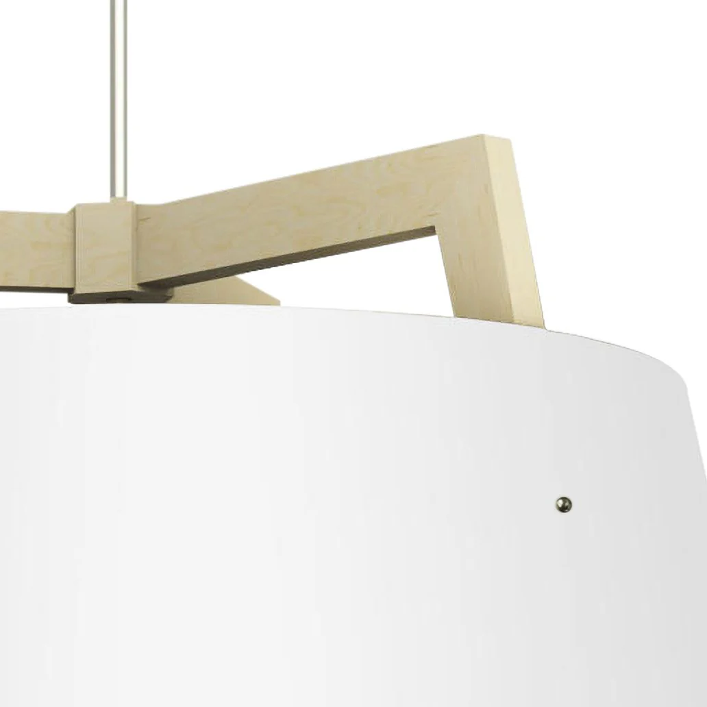Ignis 24" Wide White Washed Oak Gloss White Modern LED Pendant Light - Image 3