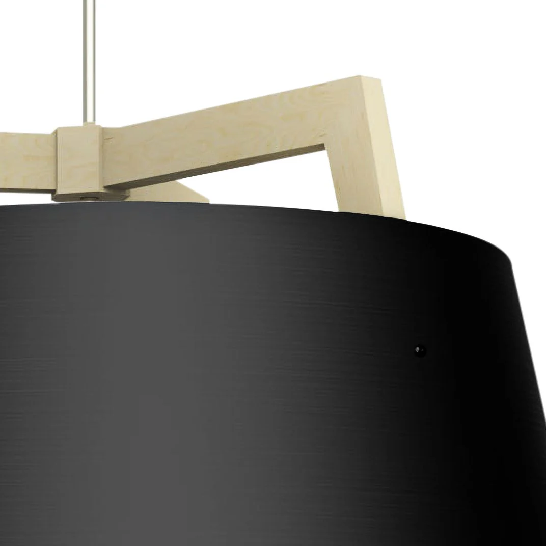 Ignis 24"W White Washed Oak w/ Matte Black LED Pendant Light - Image 3