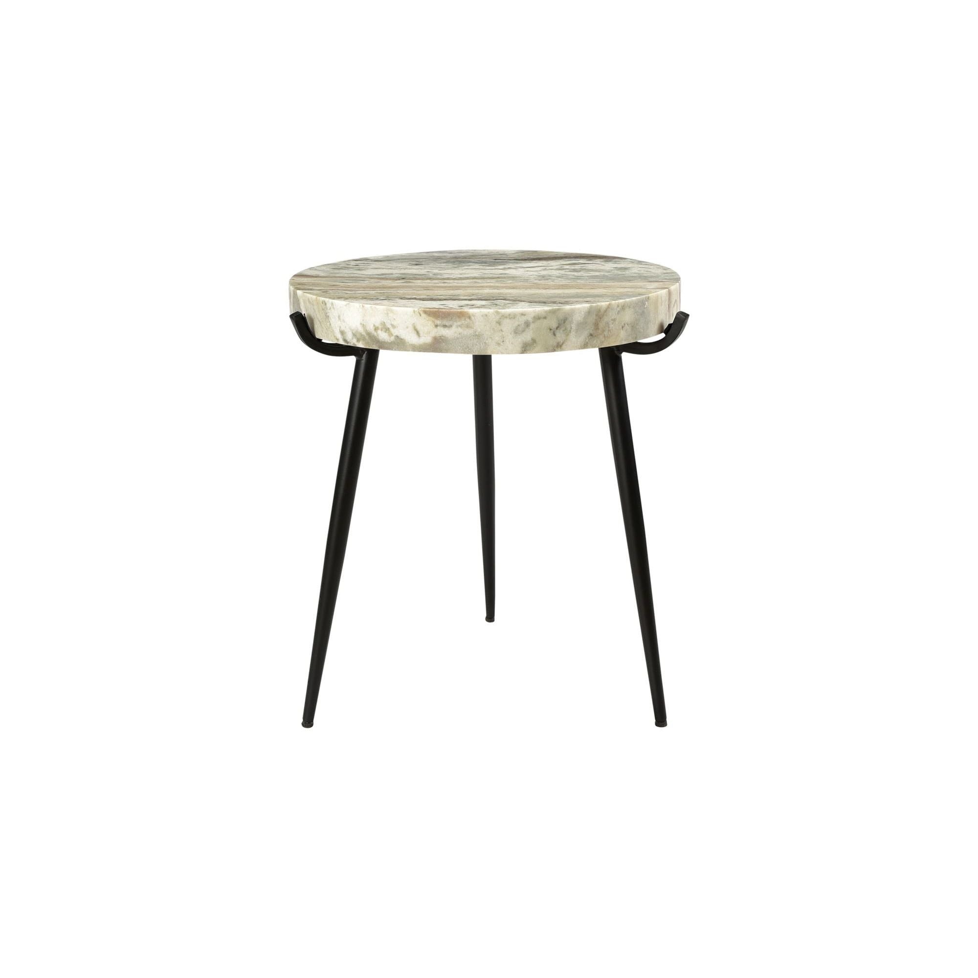 Moe's Home Collection Brinley Light Brown Marble Accent Table - Image 1
