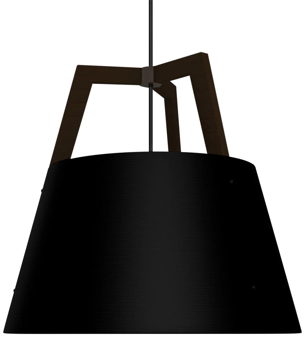 Imber 24"W Dark Walnut with Matte Black LED Pendant Light - Image 2