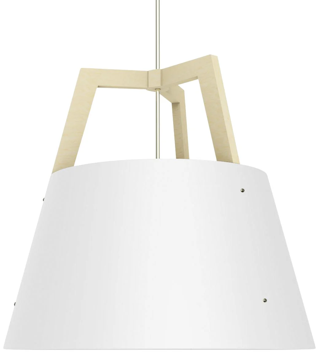 Imber 24"W White Washed Oak w/ Gloss White LED Pendant Light - Image 2