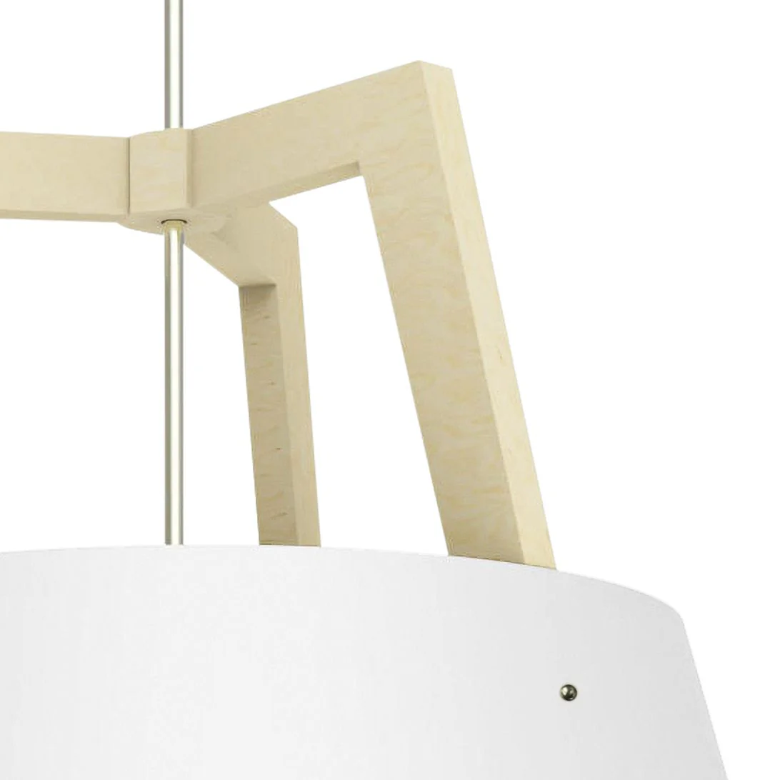 Imber 24"W White Washed Oak w/ Gloss White LED Pendant Light - Image 3