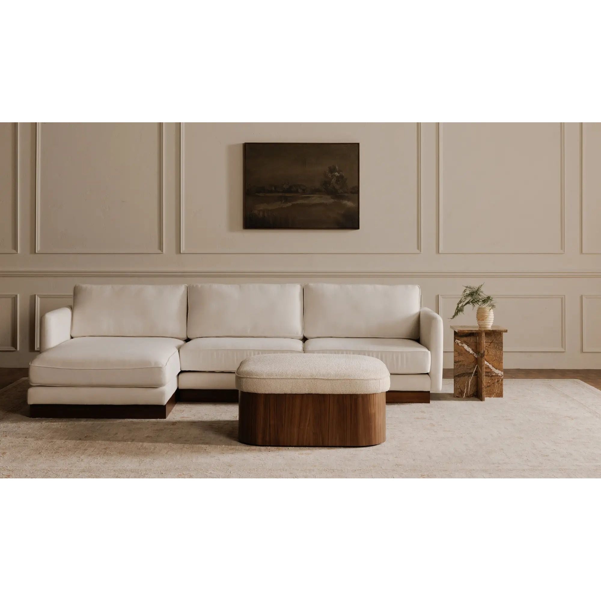 Moe’s Home Collection Sonny Flecked Oat Storage Ottoman