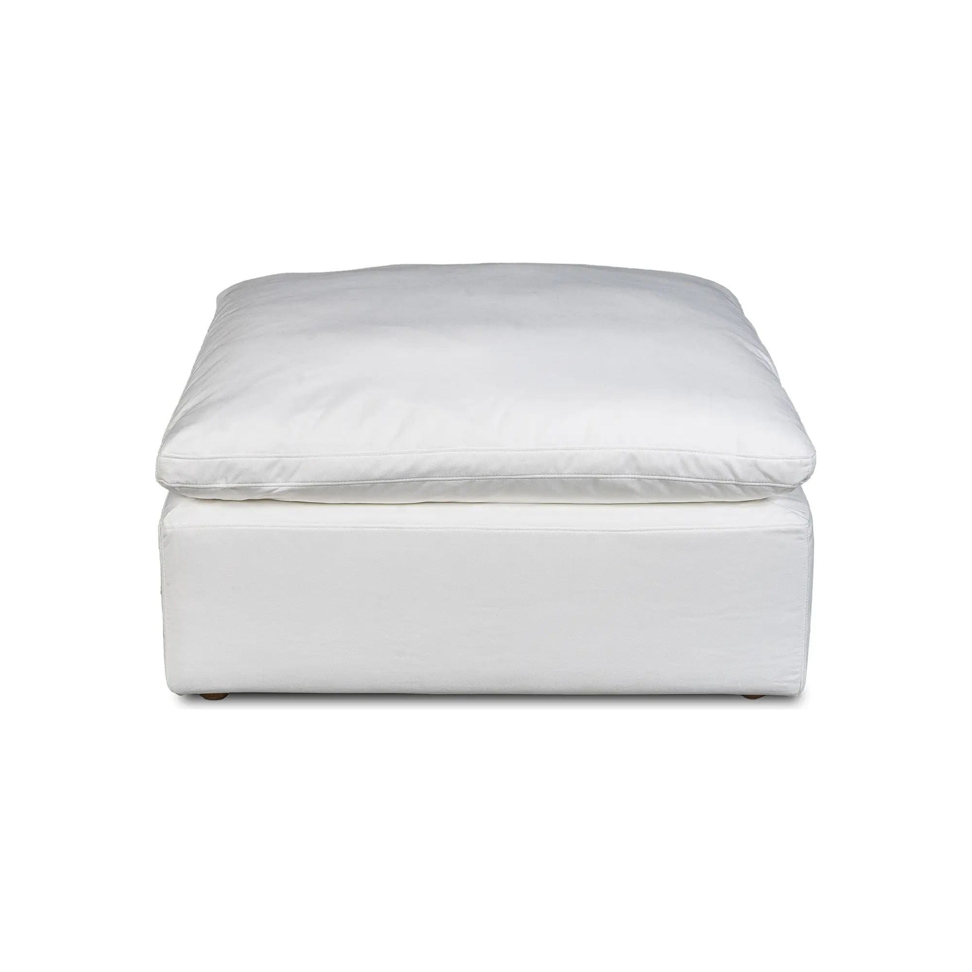Moe’s Home Collection Terra Condo Creamy White Ottoman - Image 1