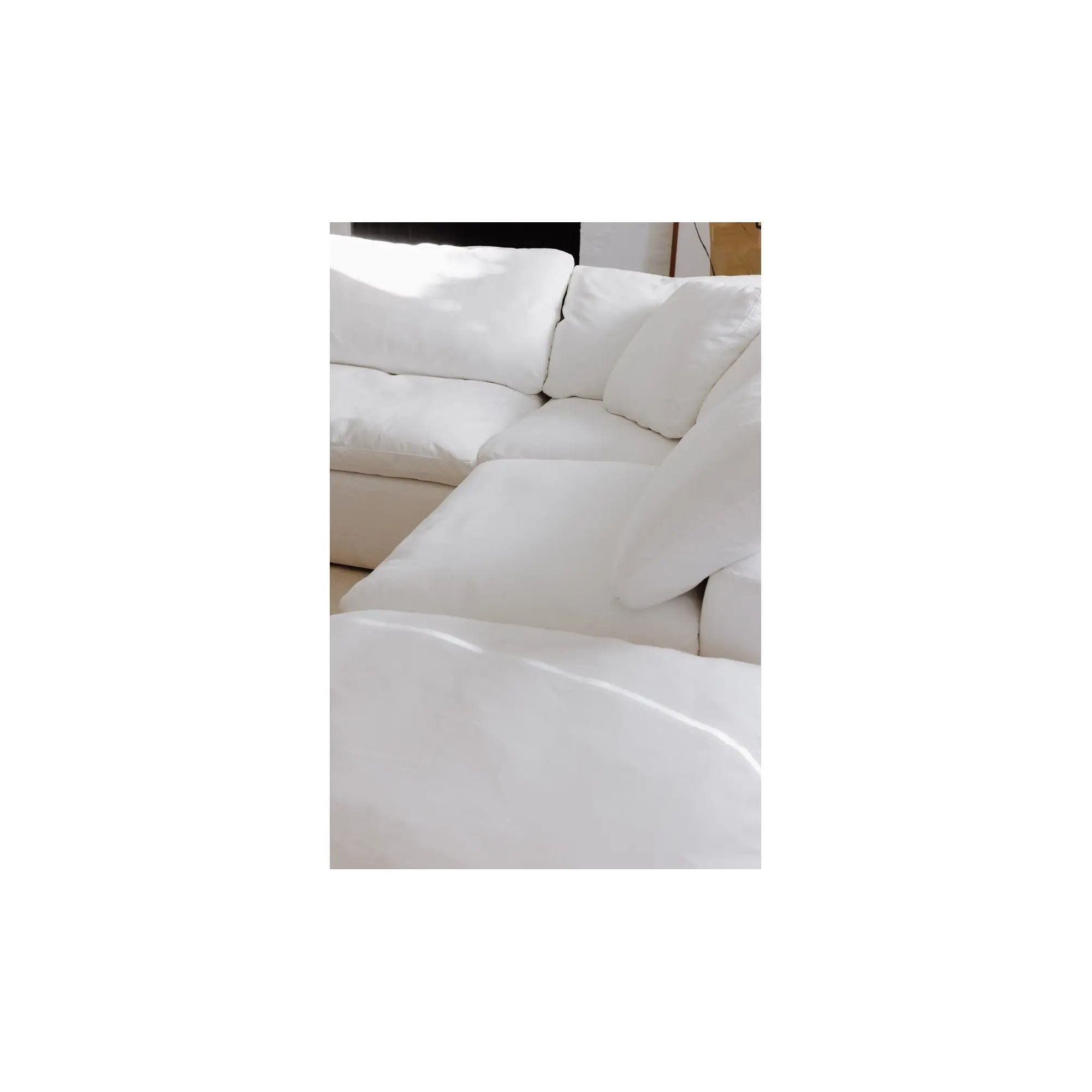 Moe’s Home Collection Terra Condo Creamy White Ottoman - Image 3