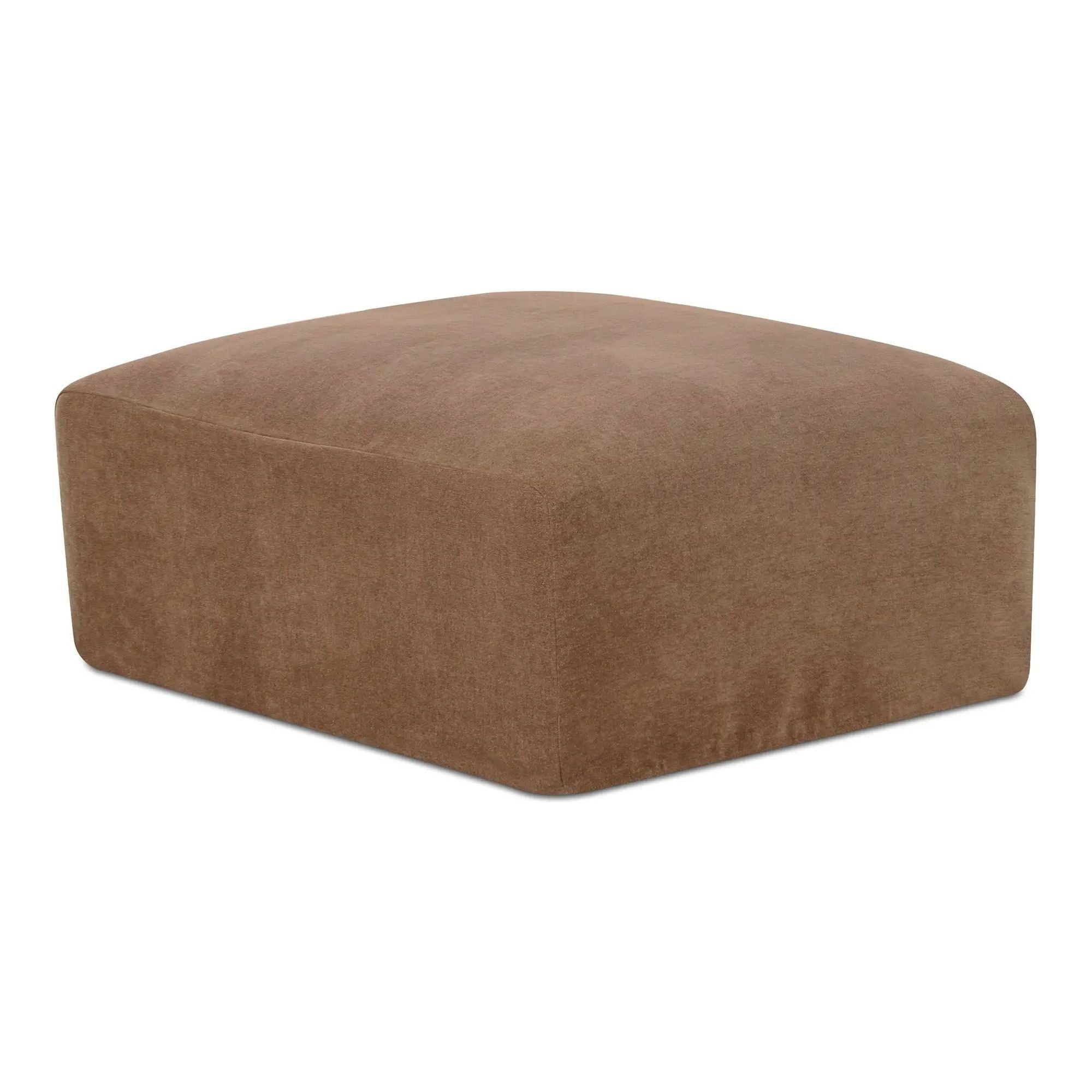 Moe’s Home Collection Isla Mocha Slipcovered Ottoman - Image 2