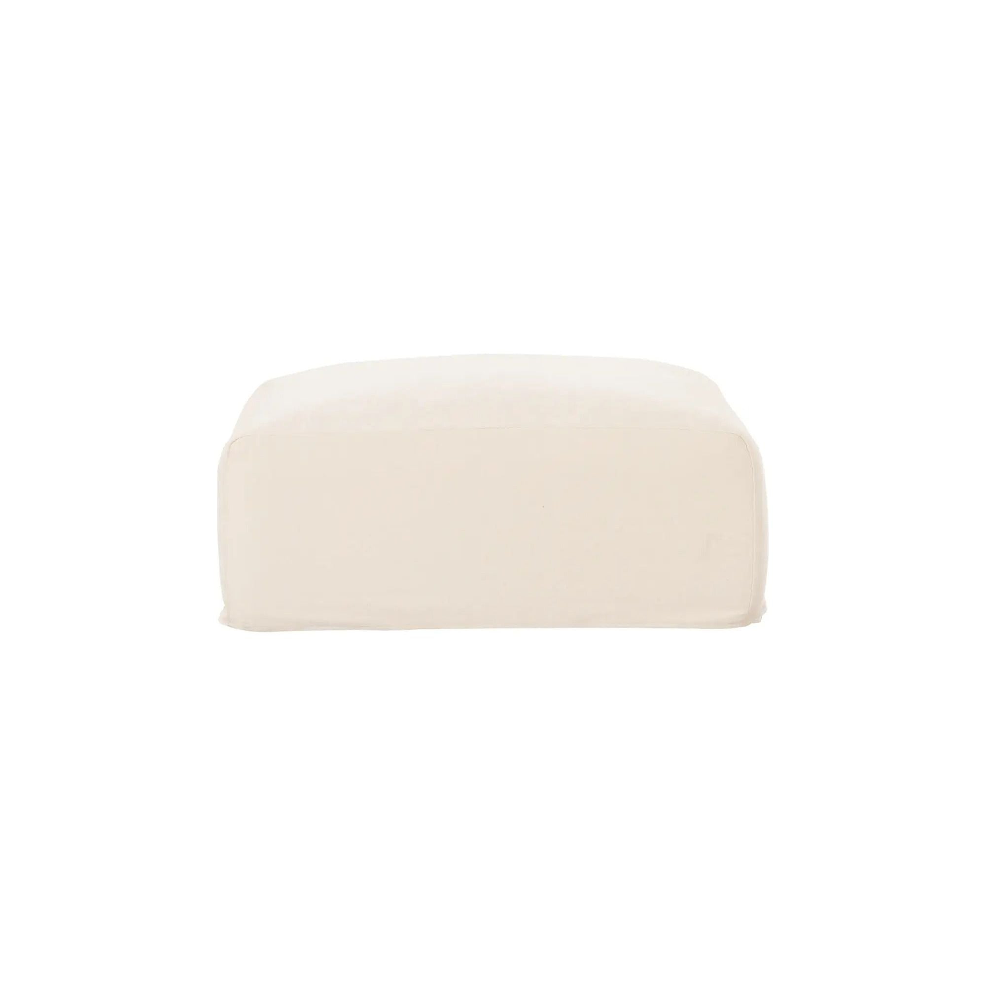 Moe’s Home Collection Isla Beige Slipcovered Ottoman - Image 3