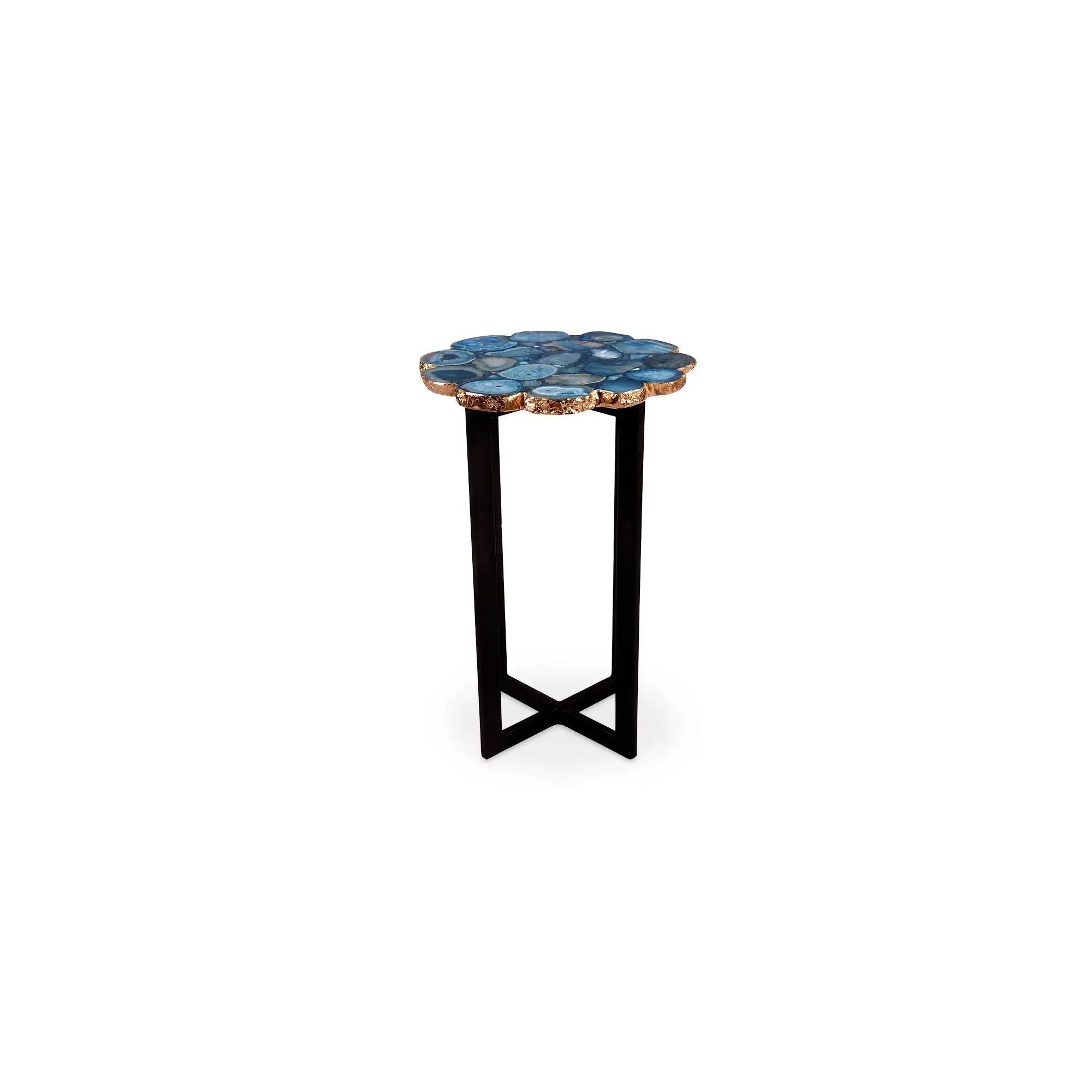 Moe's Home Collection Azul Agate Blue Accent Table - Image 3