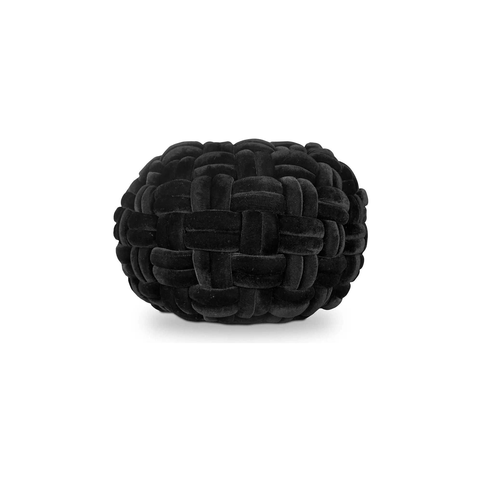 Moe’s Home Collection Pj Black Velvet Pouf - Image 2