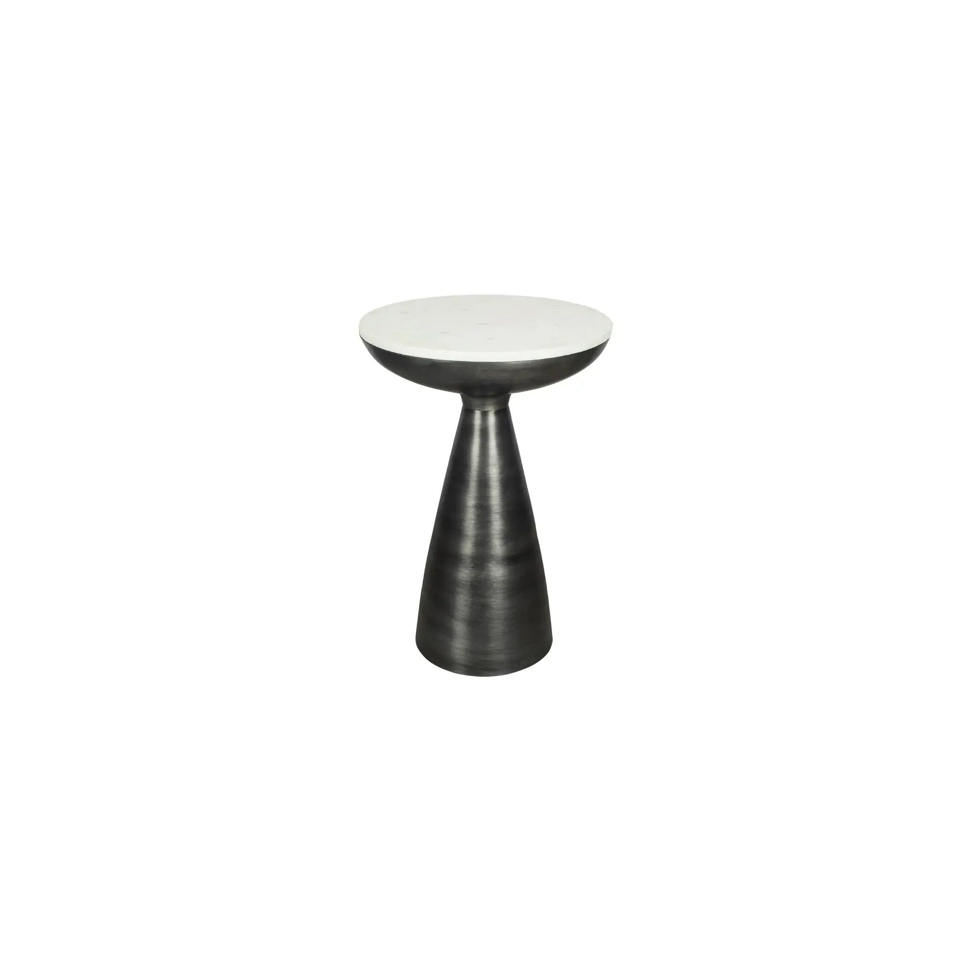Moe's Home Collection Font White Marble Side Table - Image 3