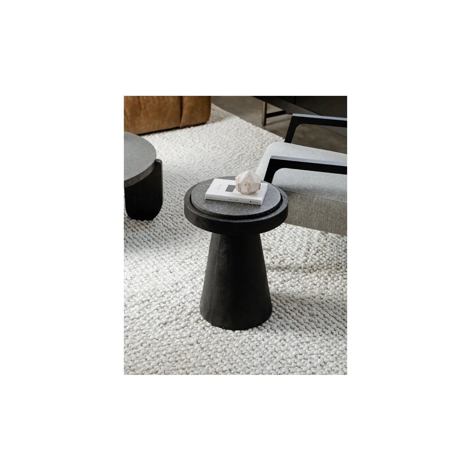 Moe's Home Collection Azul Agate Blue Accent Table - Image 2