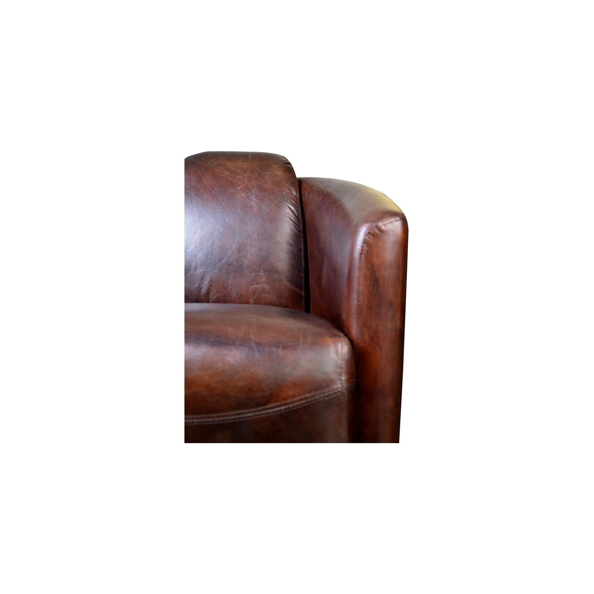 Moe's Home Collection Salzburg Dark Brown Leather Club Chair - Image 3