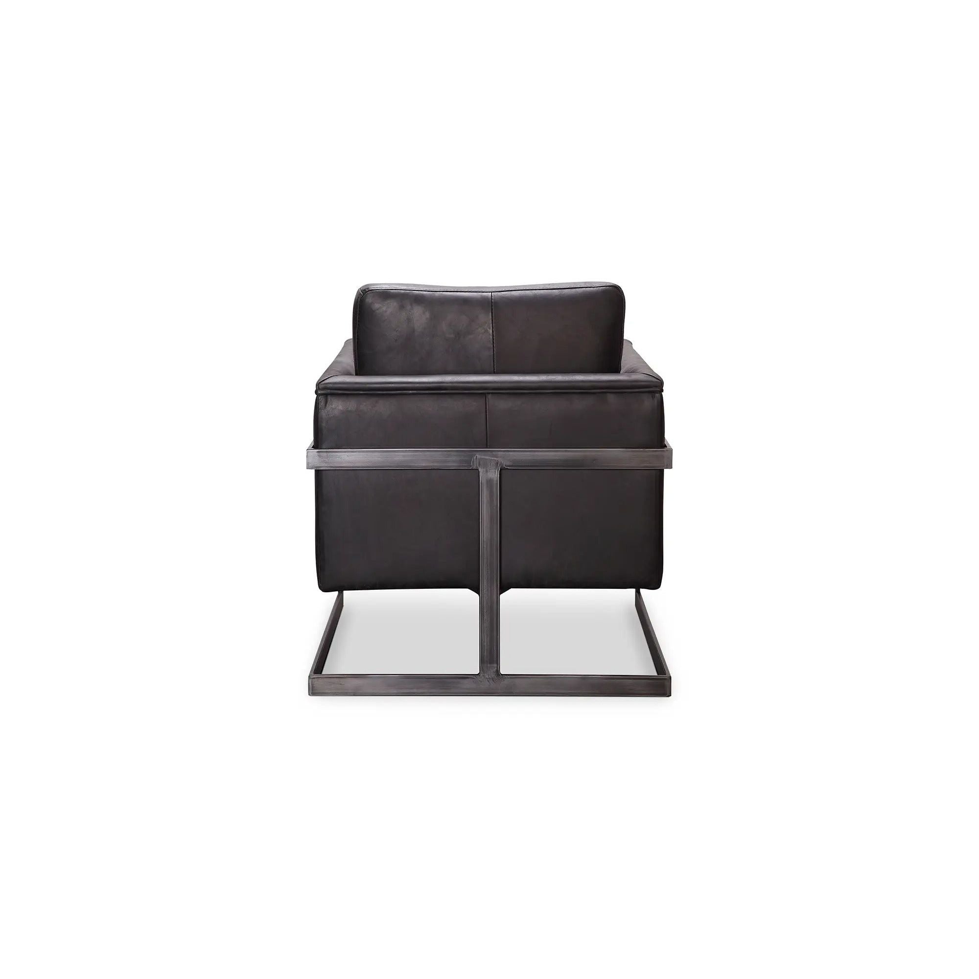 Moe's Home Collection Luxley Black Leather Club Chair - Image 3