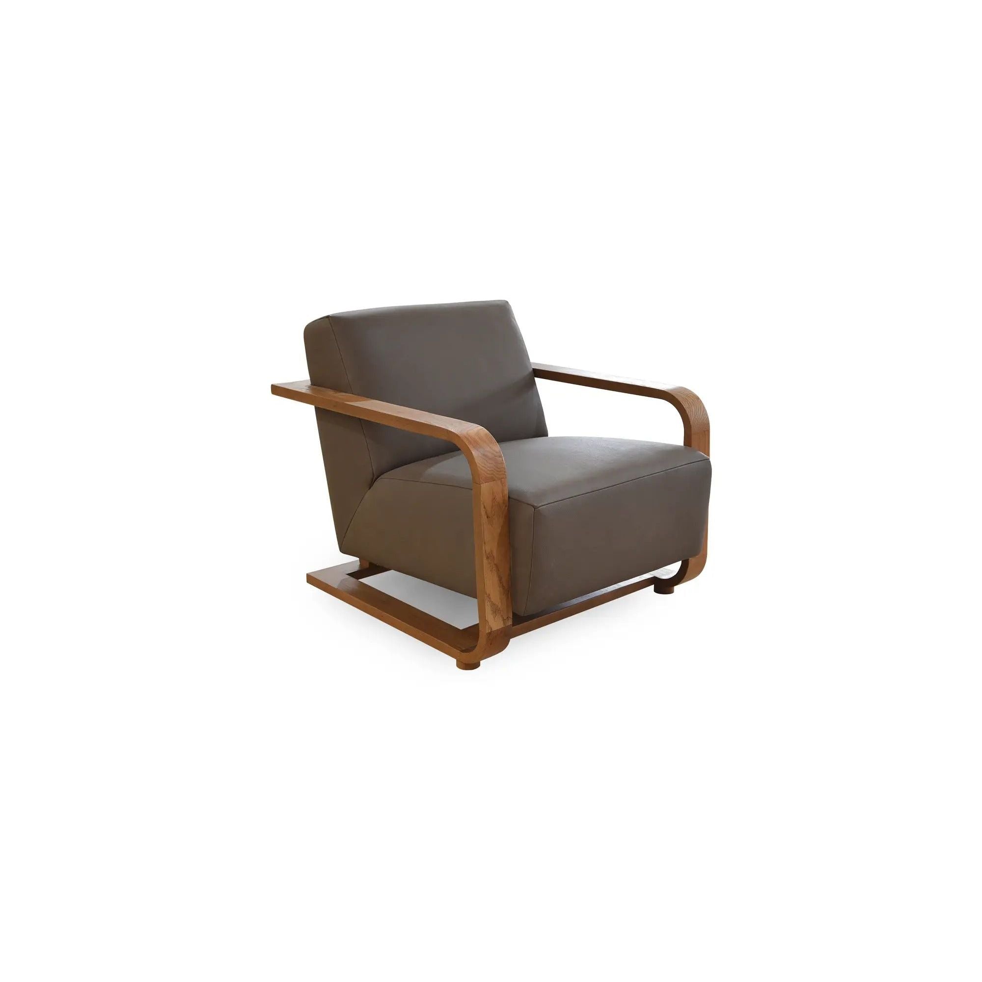 Moe's Home Collection Eckersley Brown Leather Lounge Chair - Image 3