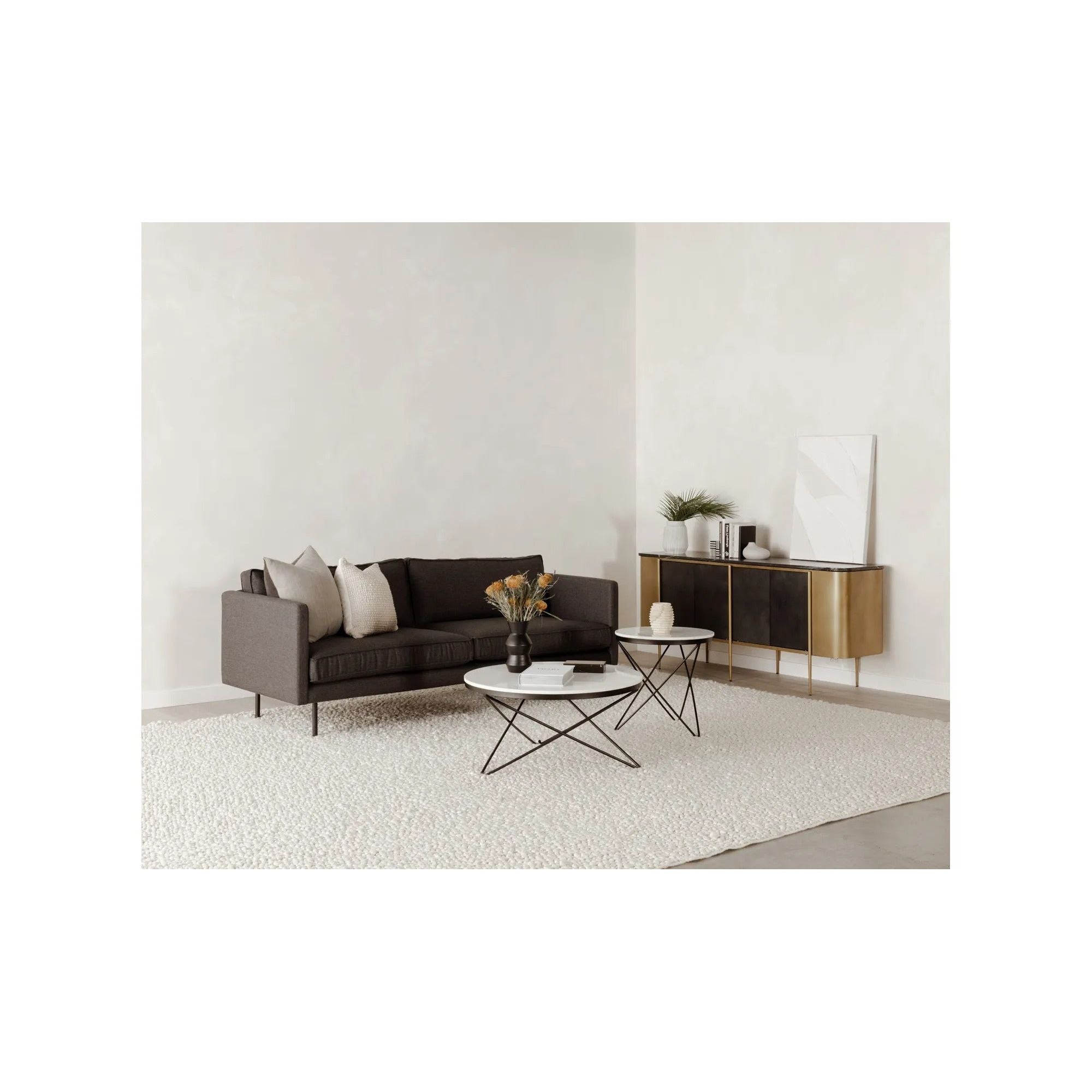 Moe's Home Haley Black Marble Top Side Table - Image 2