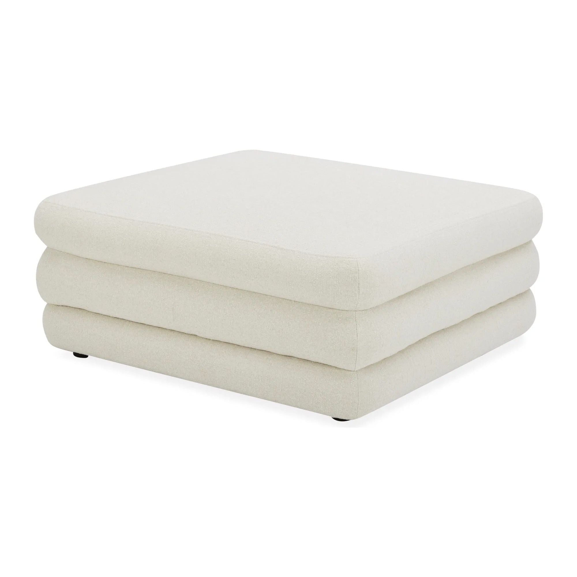 Moe’s Home Collection Lowtide Warm White Ottoman - Image 2
