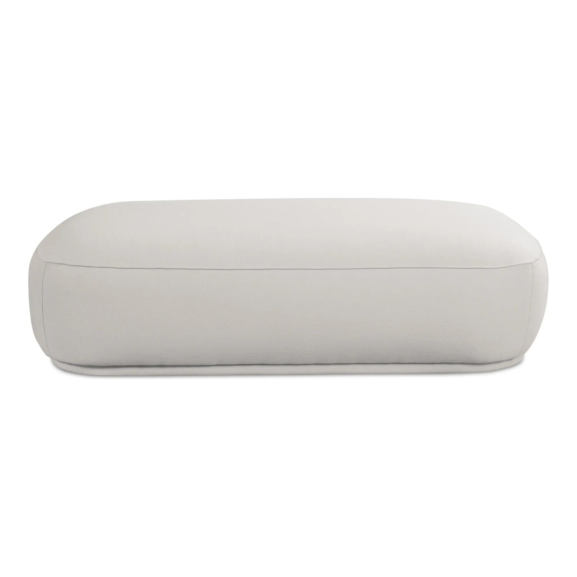Moe’s Home Collection Marion Rectangular White Ottoman - Image 2