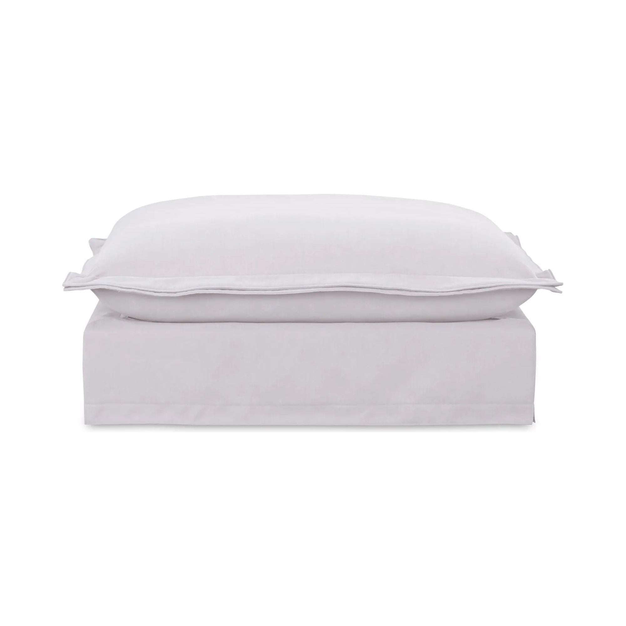 Moe’s Home Collection Olivia White Performance Fabric Ottoman - Image 2