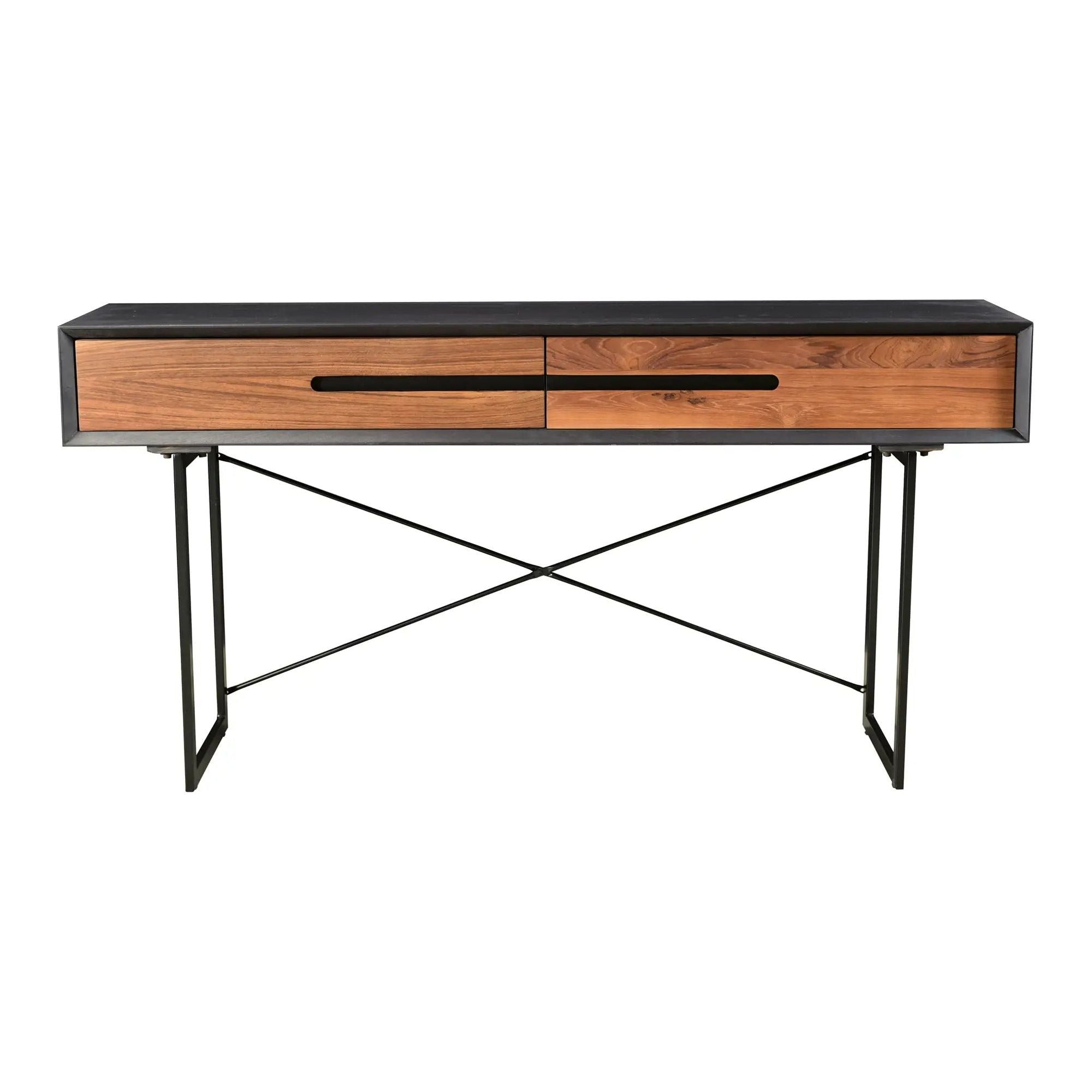 Moe’s Home Collection Vienna Light Brown Mango Wood Console Table - Image 2