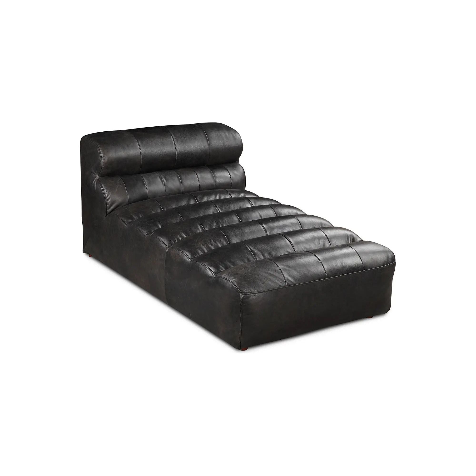 Moe’s Home Collection Ramsay Black Leather Chaise