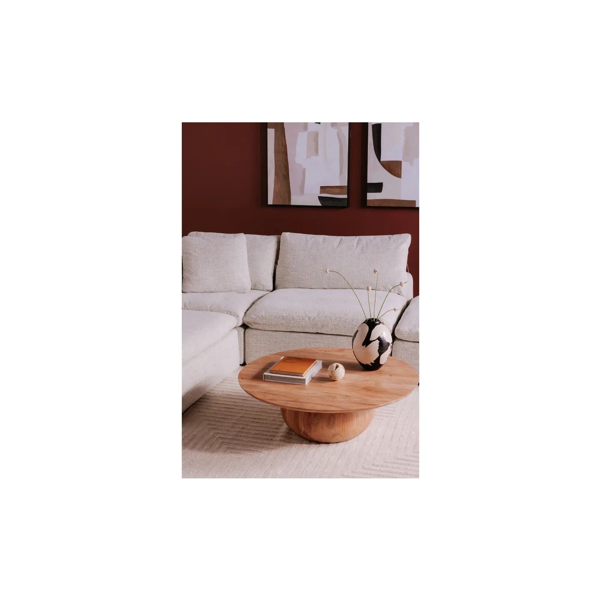 Moe’s Home Collection Clay Coastside Sand Ottoman - Image 3