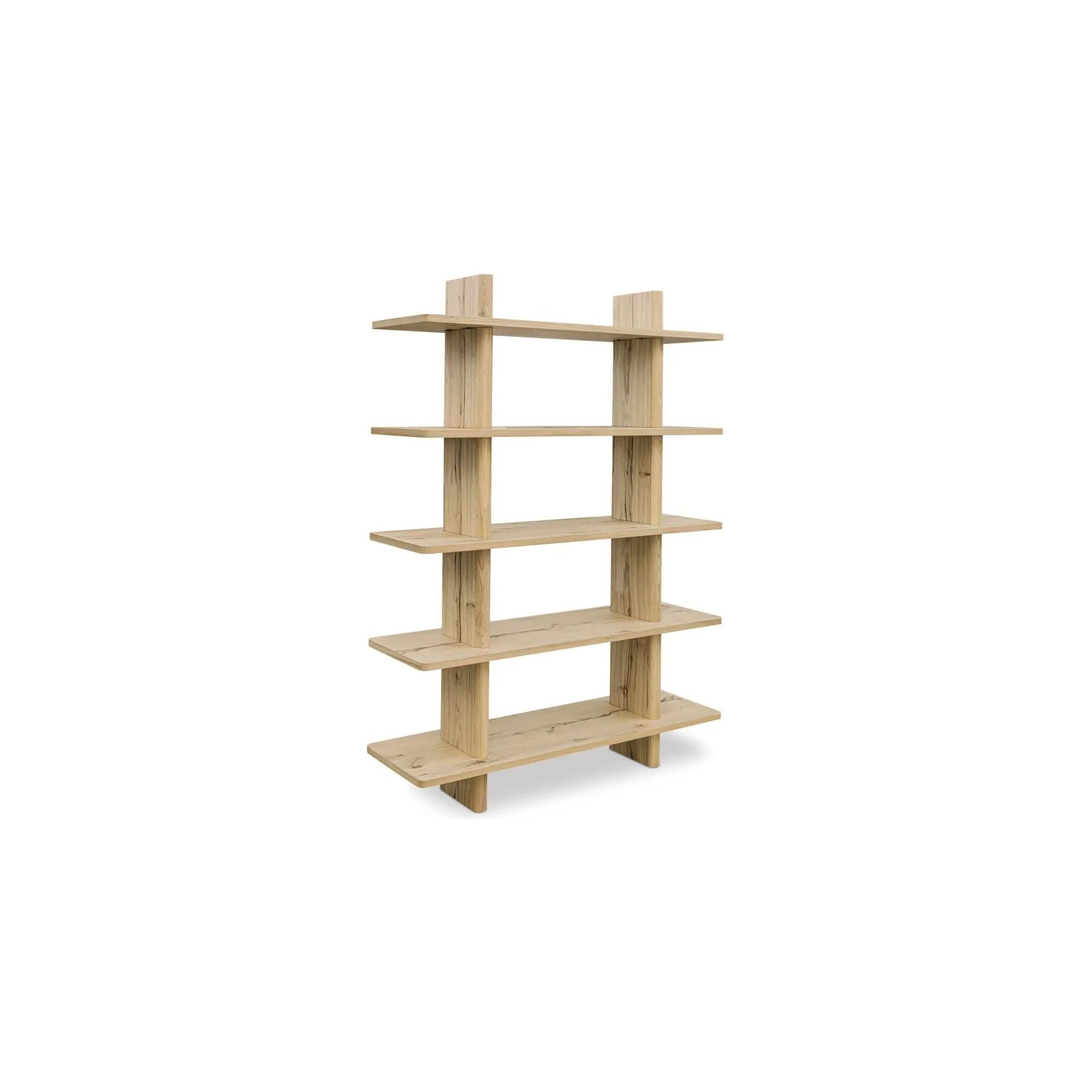 Moe’s Home Collection Casey Large Rustic Oak Bookcase - Image 3