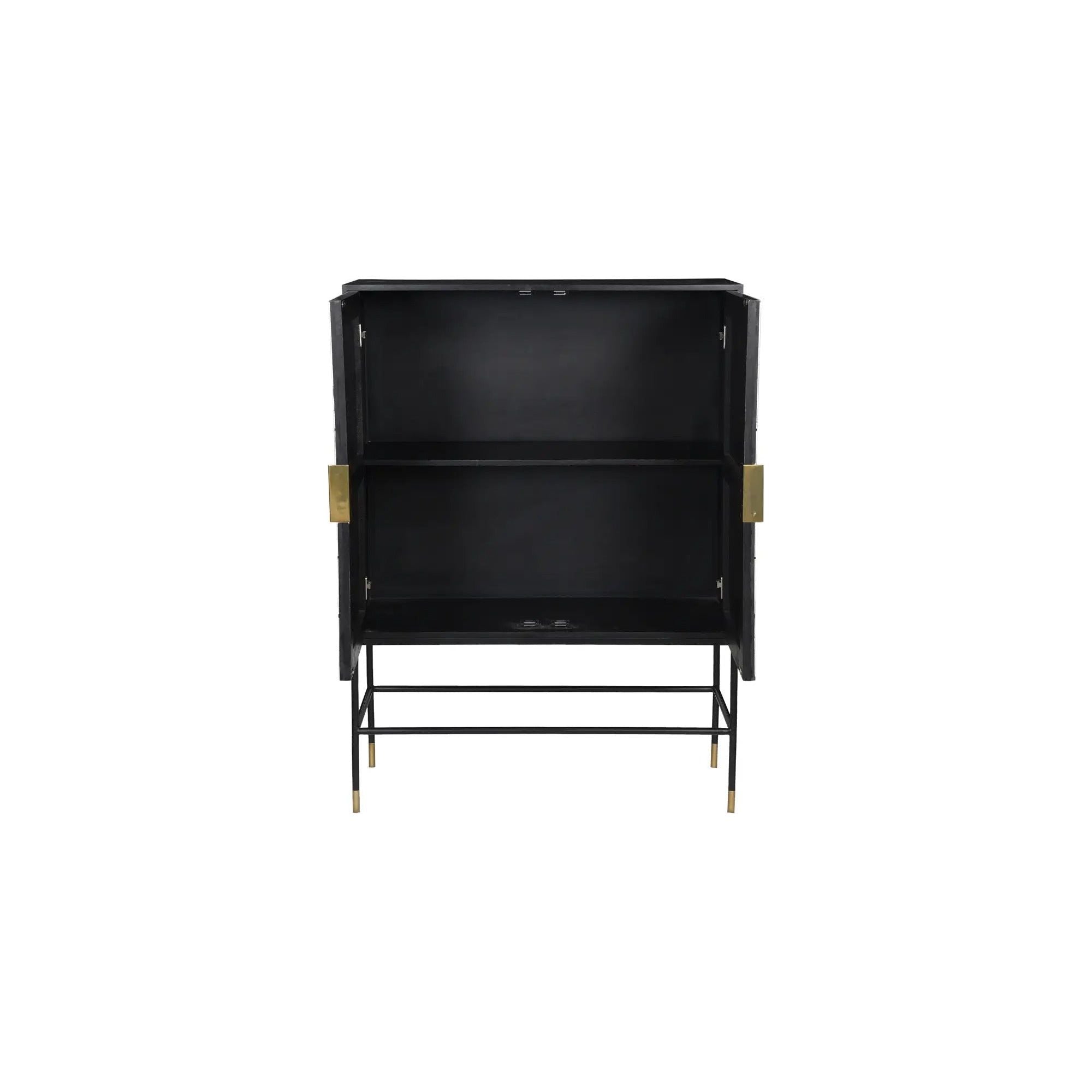 Moe’s Home Collection Shaws Cream and Black Cabinet - Image 3