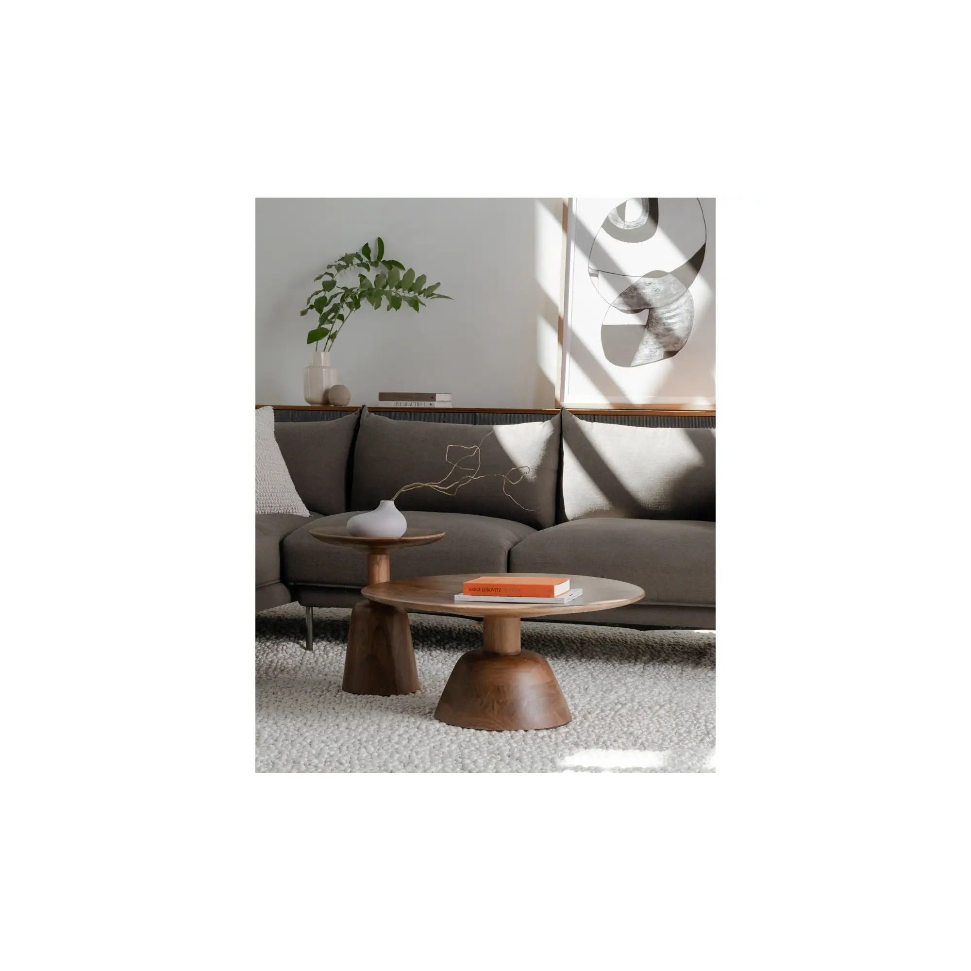 Moe's Home Nels Dark Brown Solid Acacia Wood End Table - Image 2