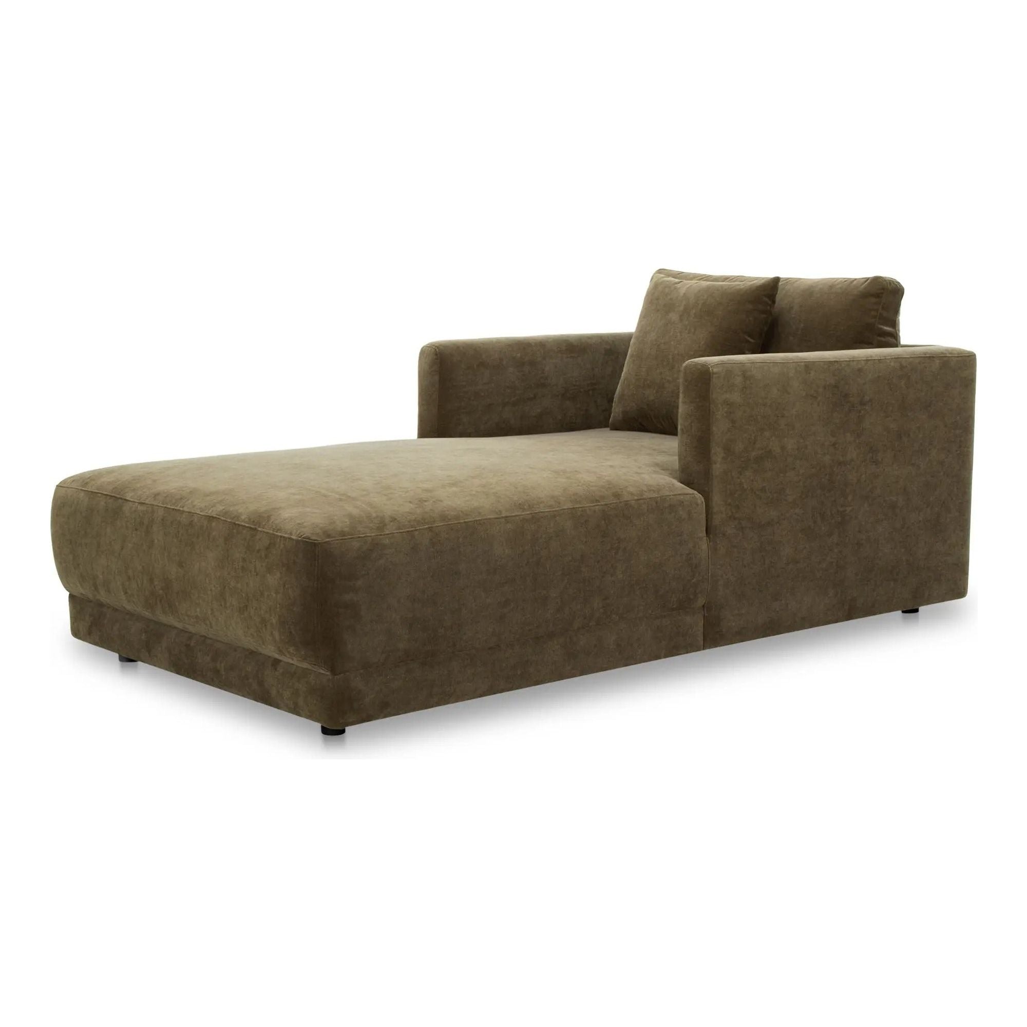Moe’s Home Collection Bryn Cedar Green Boucle Velvet Chaisr - Image 2