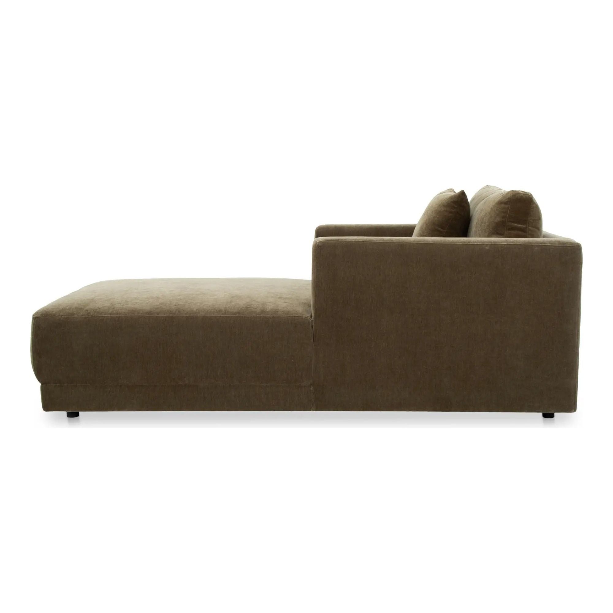 Moe’s Home Collection Bryn Cedar Green Boucle Velvet Chaisr - Image 3