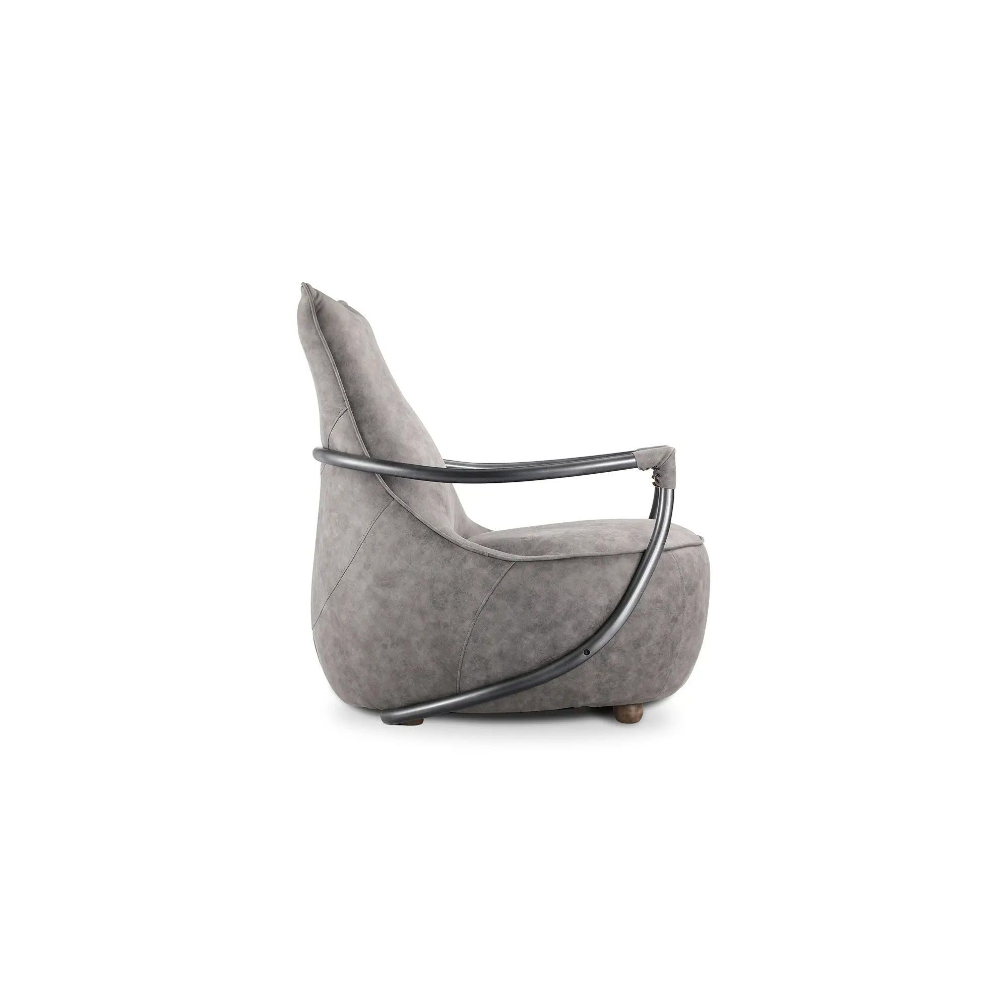 Moe's Home Collection Carlisle Grey Velvet Club Chair - Image 3