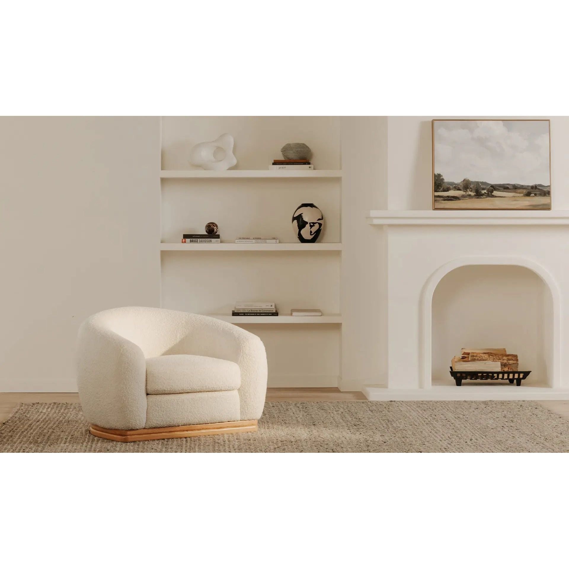Moe's Home Collection Marlowe Cream Lounge Chair - Image 2