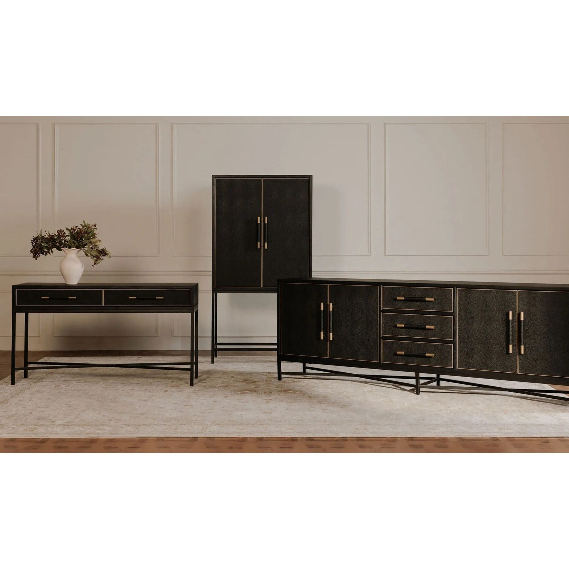 Moe's Home Collection Mako Black Shagreen Large Sideboard - Image 3