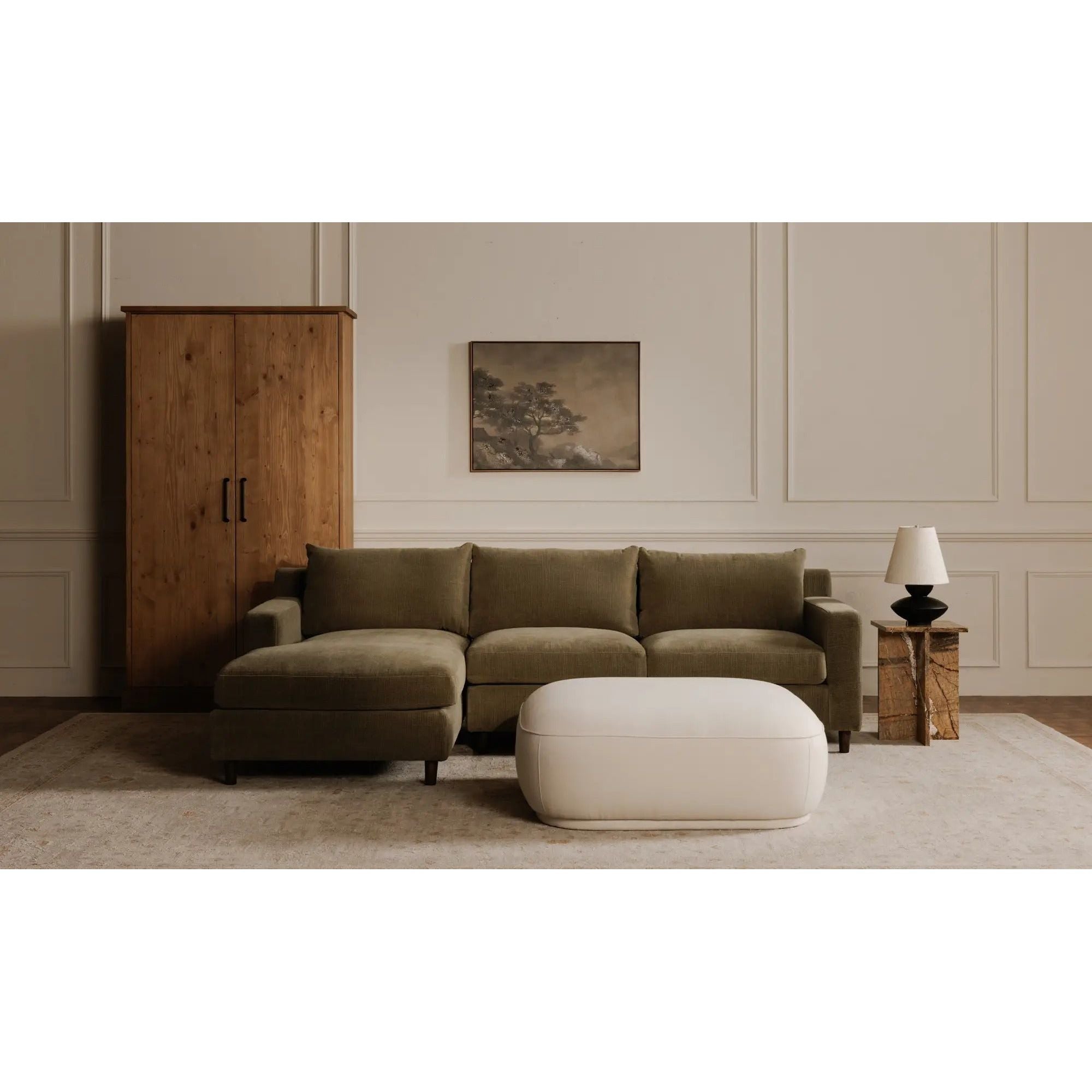 Moe’s Home Collection Marion White Square Ottoman - Image 2