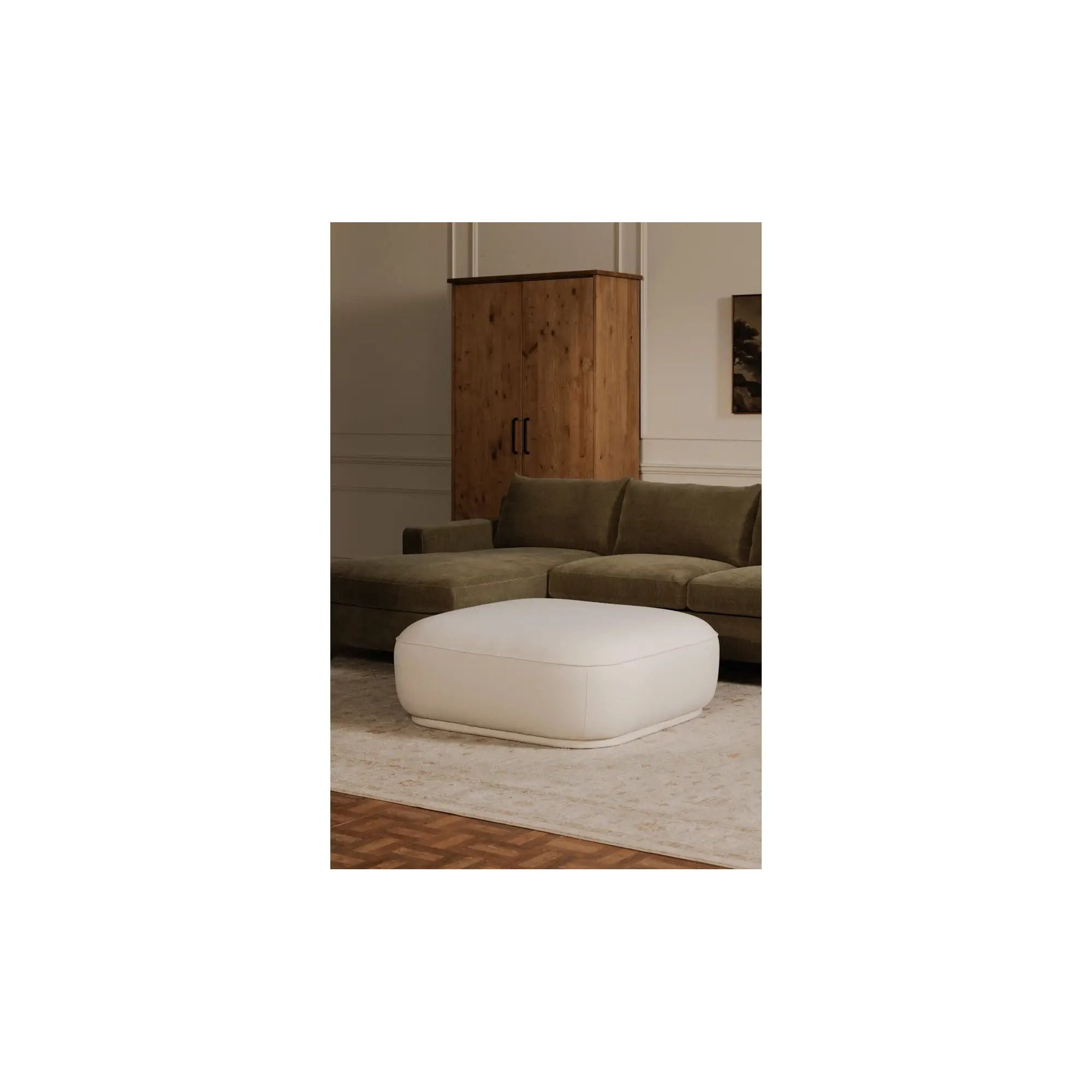 Moe’s Home Collection Marion White Square Ottoman - Image 3