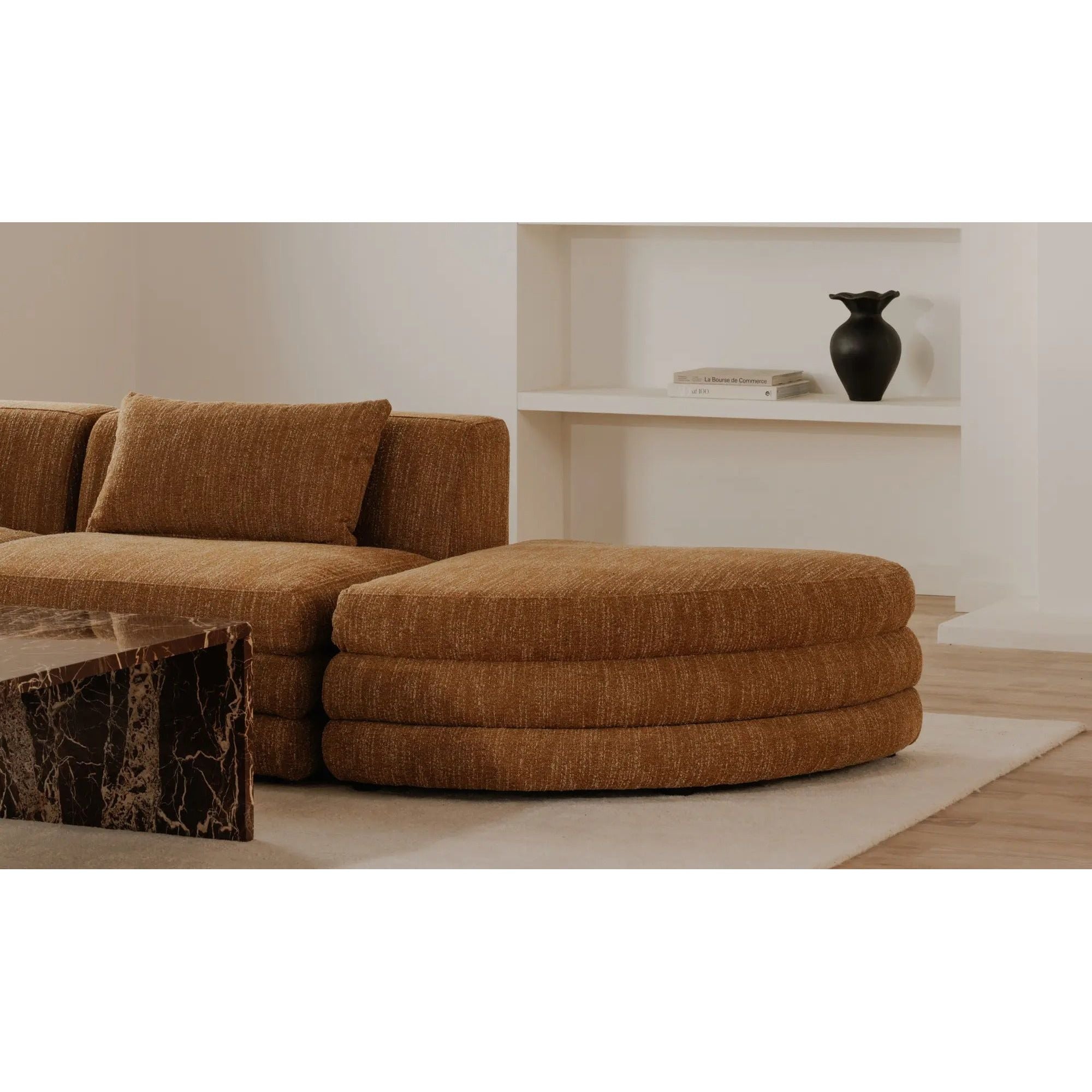 Moe’s Home Collection Lowtide Amber Glow Curved Ottoman - Image 3